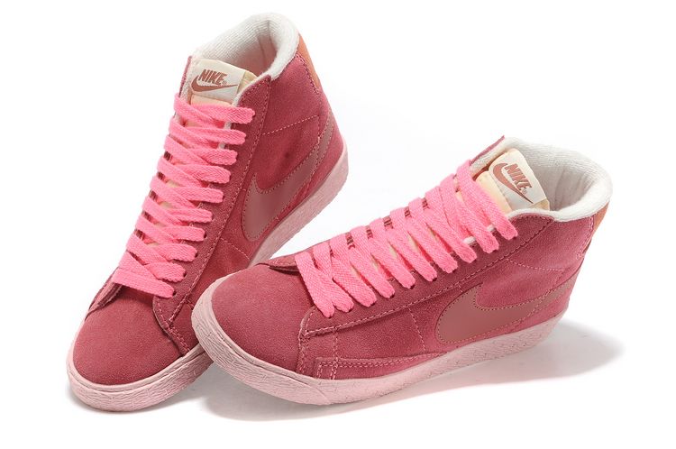 Nike Blazer Mid Suede anciennes chaussures des femmes roses (3)
